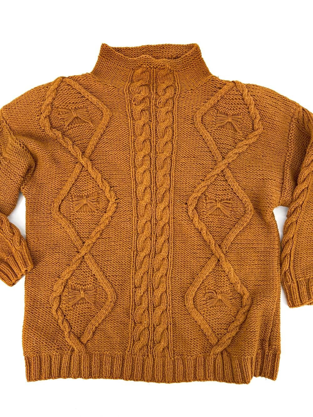 Vintage Hong Kong Michael Simon New York Nutmeg Chunky Knit Sweater One Size